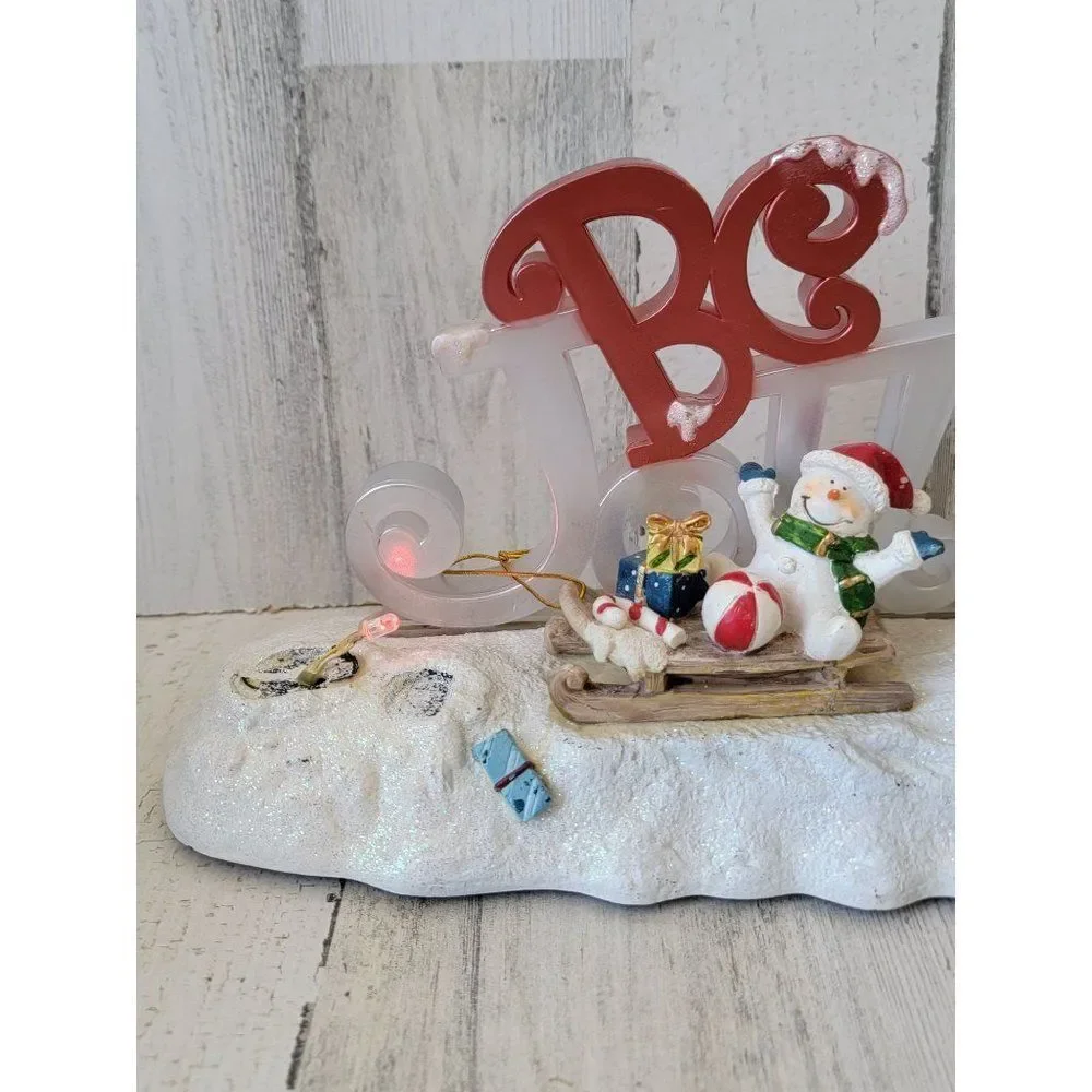 Be jolly snowman AS IS light up music Xmas‎ figure glitter tree candy cane
